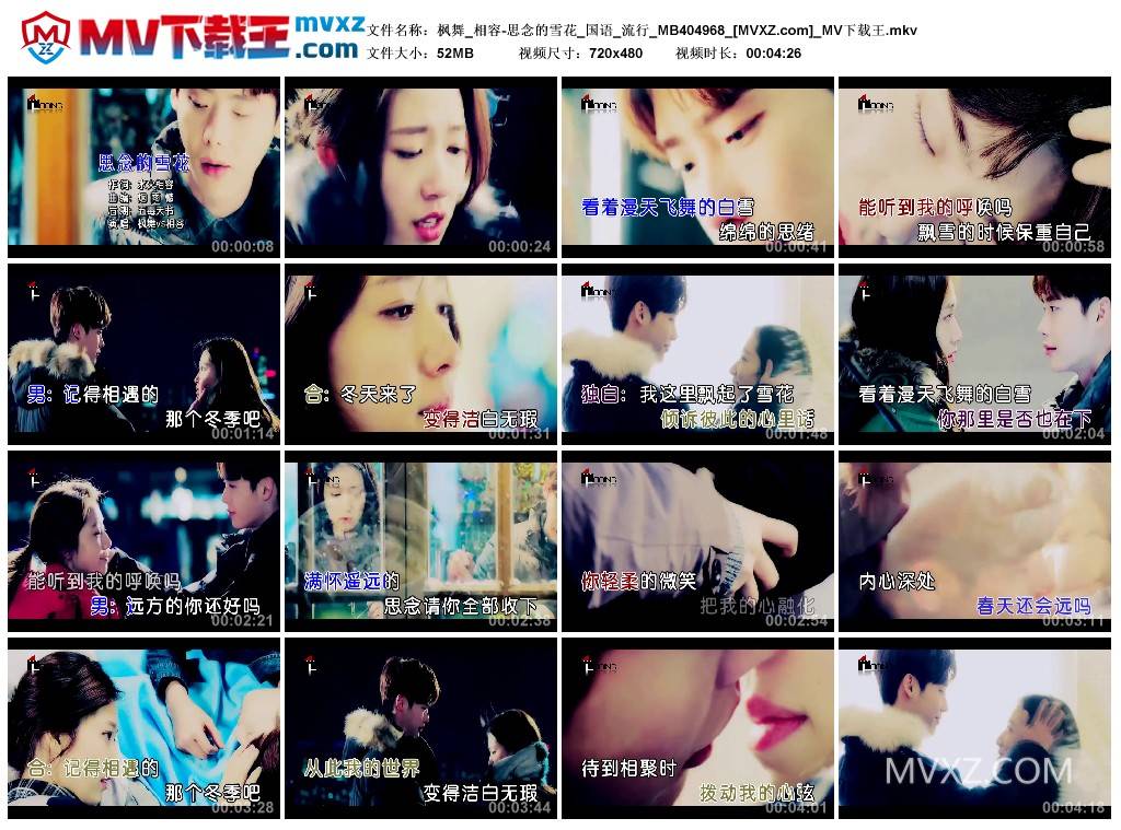 枫舞_相容-思念的雪花_国语_流行_MB404968